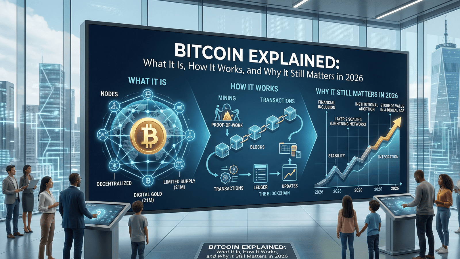 Bitcoin cryptocurrency concept digital gold blockchain illustration