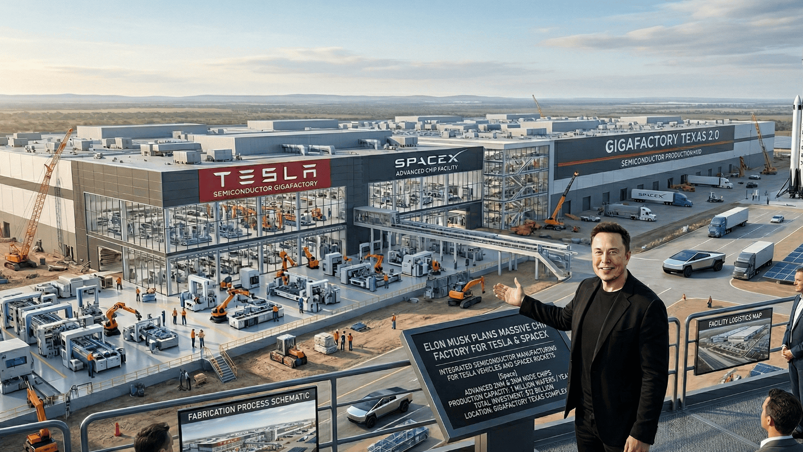 Elon Musk Plans Massive Chip Factory for Tesla and SpaceX — Here’s What It Means for AI